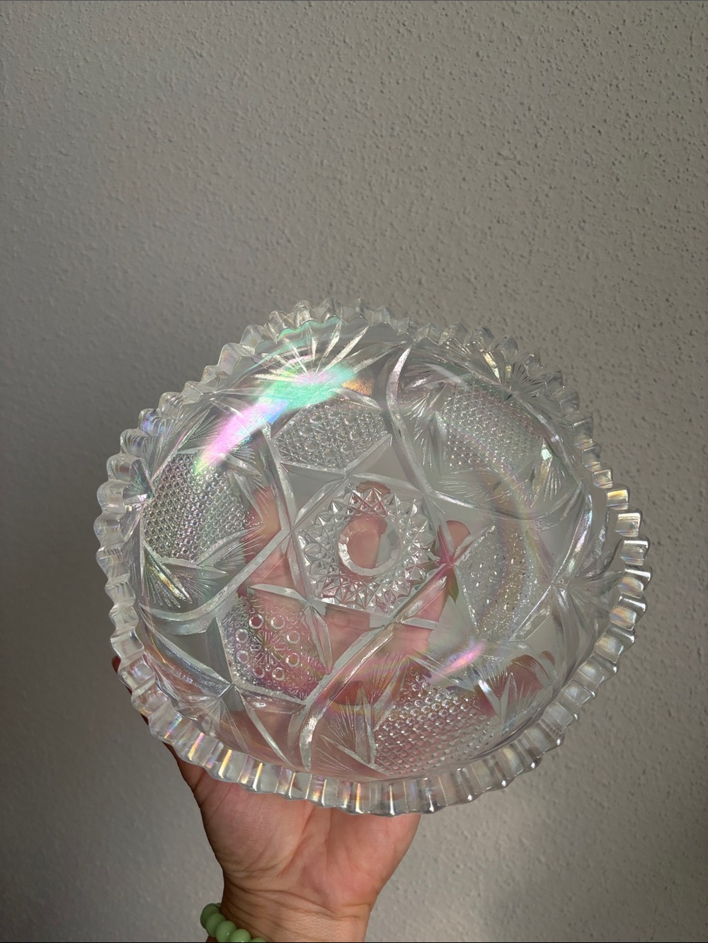 LE Smith Vintage Iridescent Carnival Glass Decorative Bowl NWOT